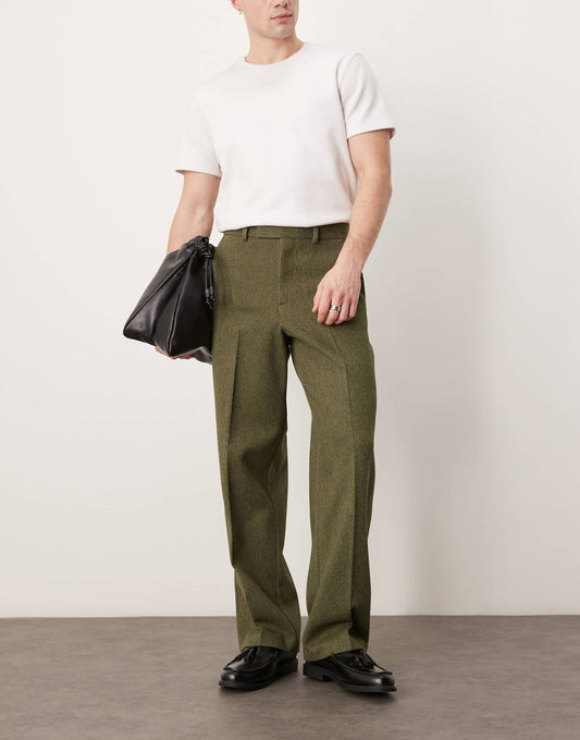 Smart Wide Leg Wool Mix Trousers
