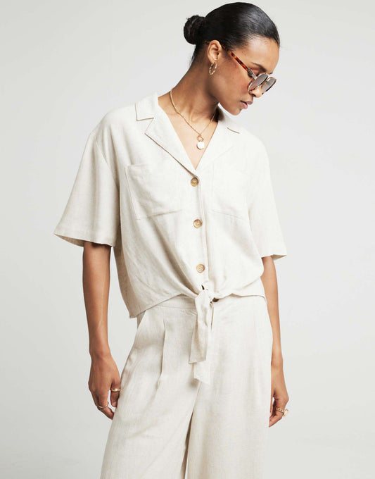 Tie Front Linen Shirt