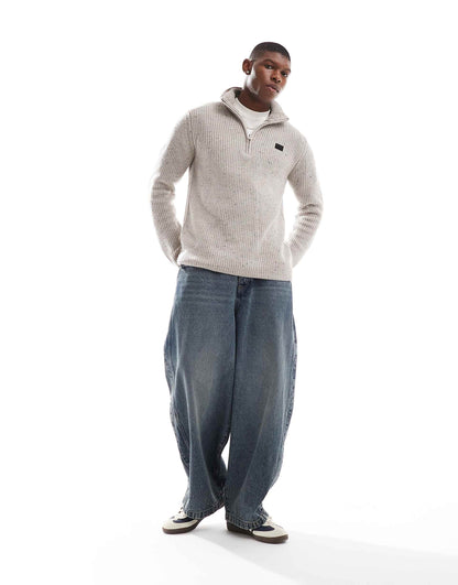 Heavyweight Knitted Half Zip Jumper