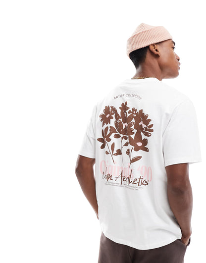 Oversized T-Shirt With Flower Back Print