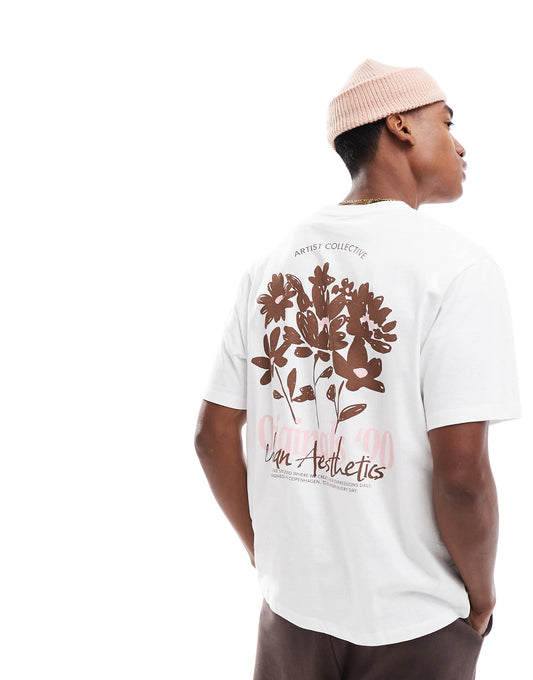 Oversized T-Shirt With Flower Back Print