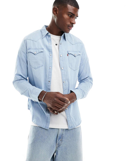 Barstow Western Chambray Denim Shirt Regular Fit