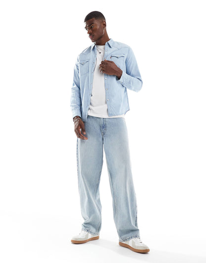 Barstow Western Chambray Denim Shirt Regular Fit