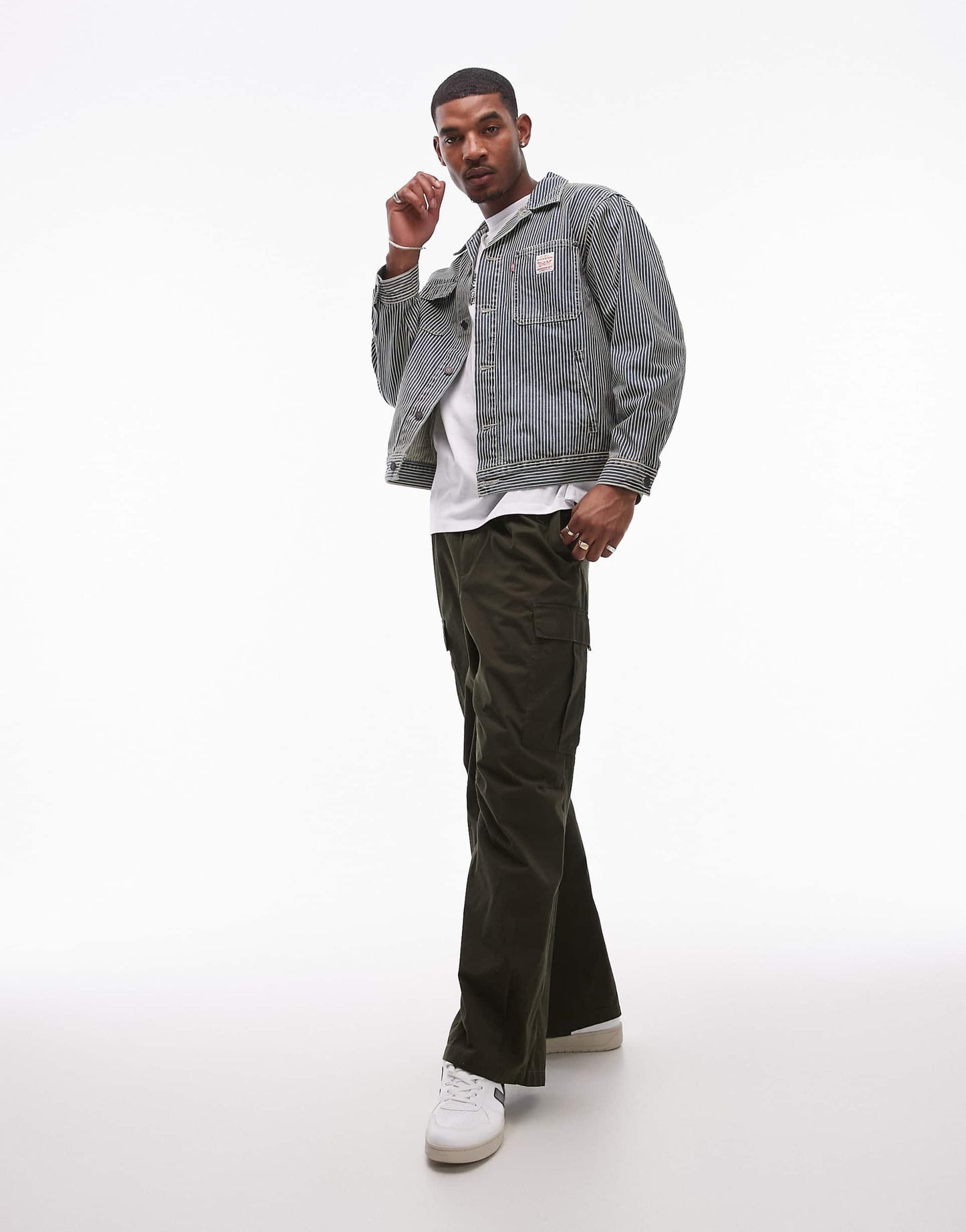 Workwear Capsule Sunrise Trucker Jacket Railroad Stripe Denim