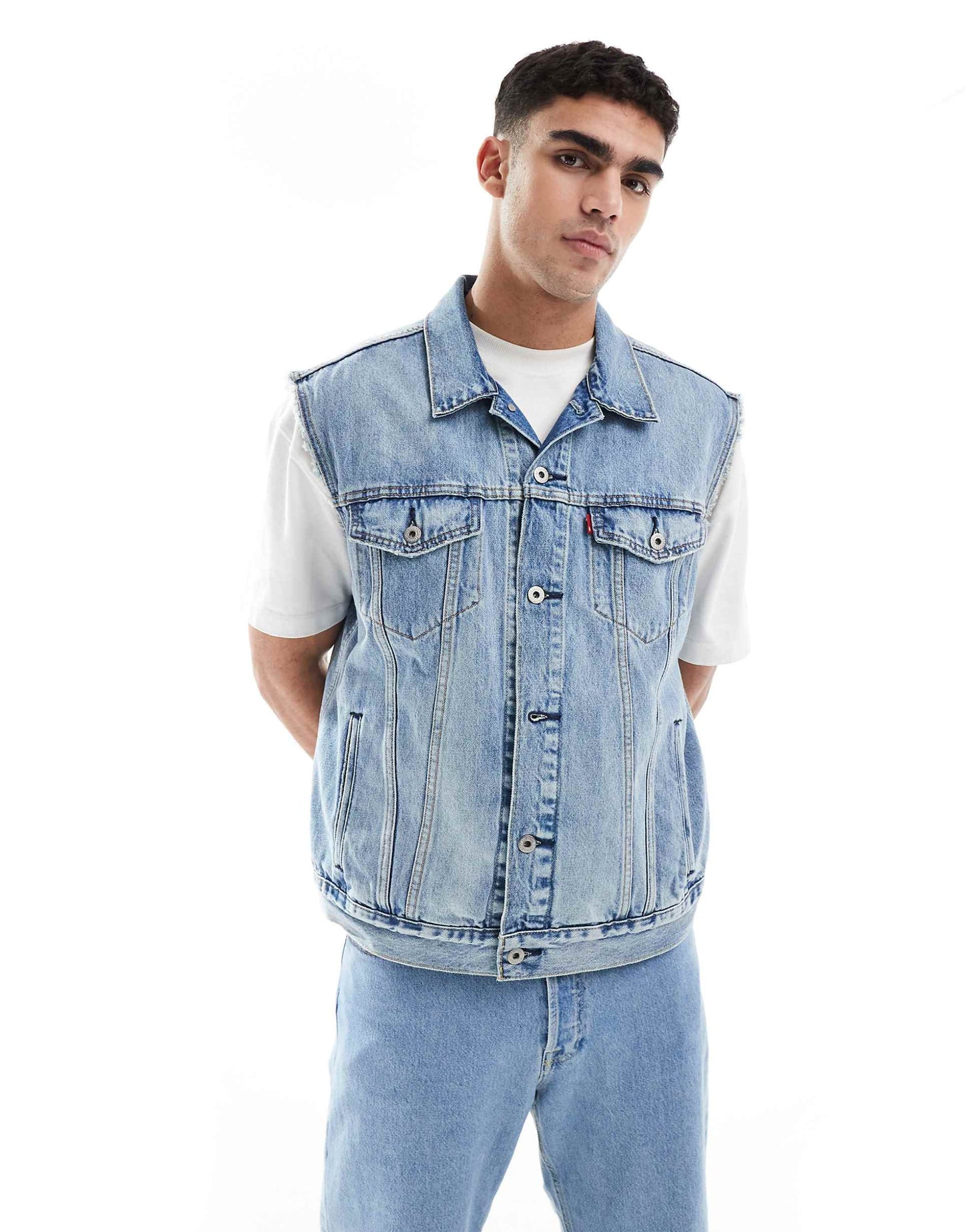 Relaxed Trucker Denim Vest