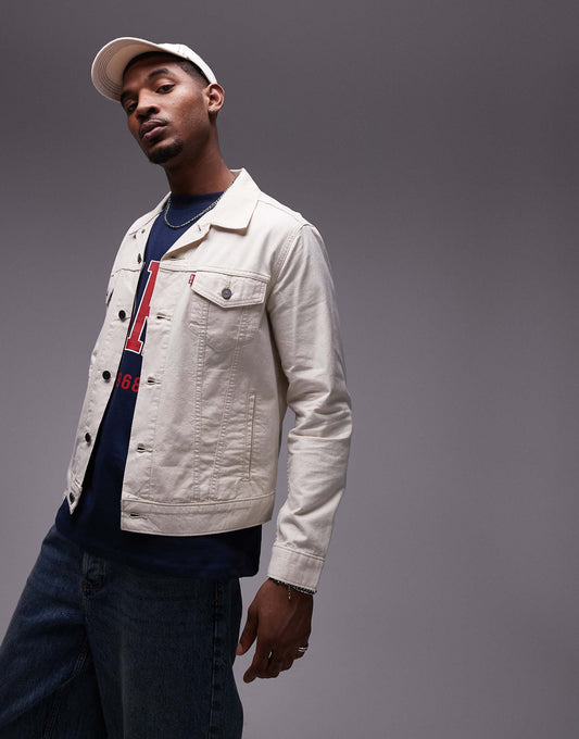 Trucker Jacket Cotton Linen Blend
