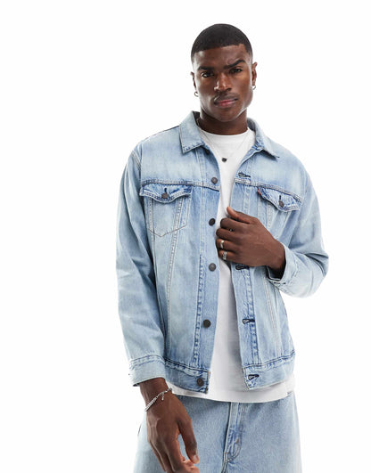Relaxed Fit Lightweight Trucker Denim Jacket