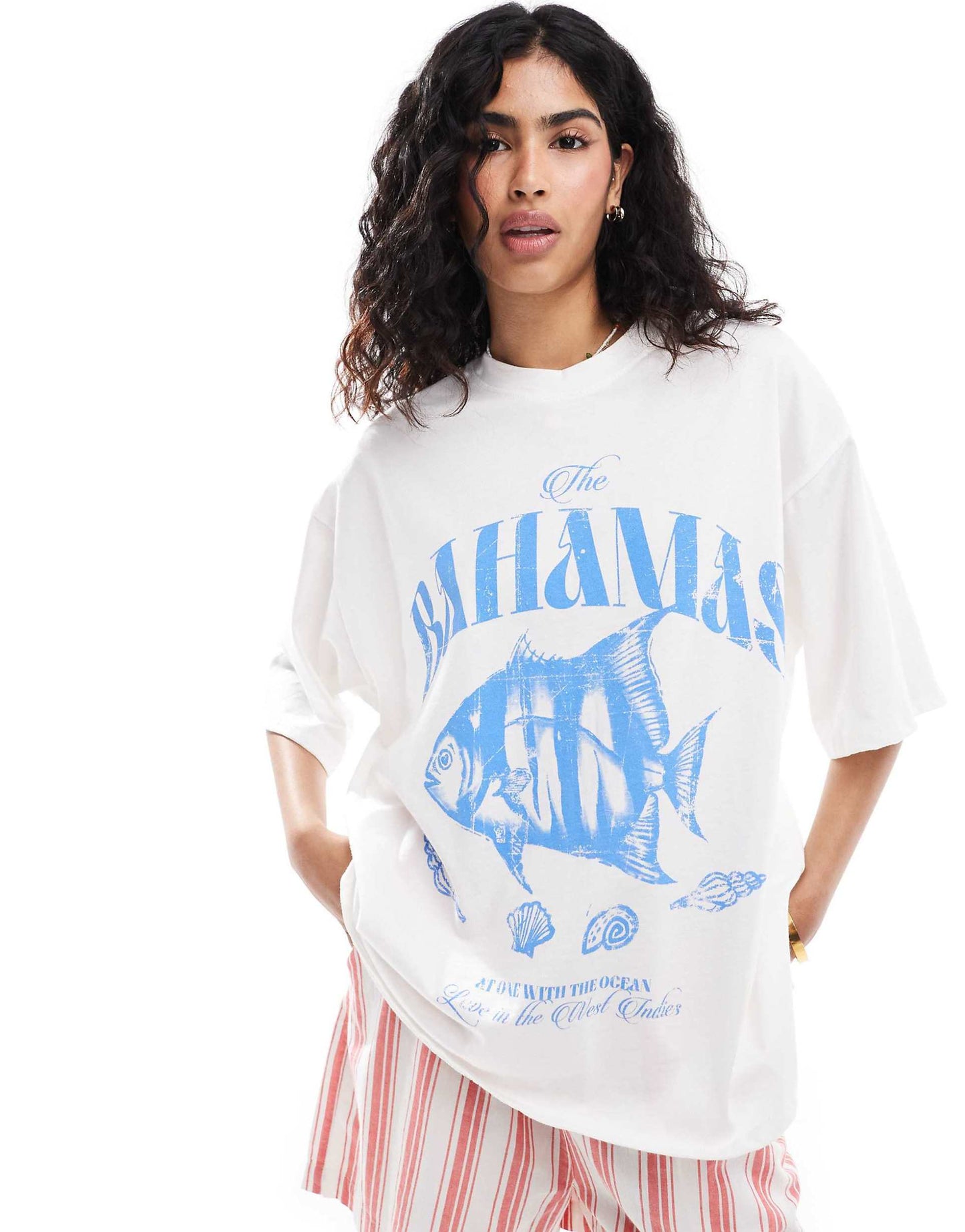 Oversized T-Shirt With Bahamas Graphic