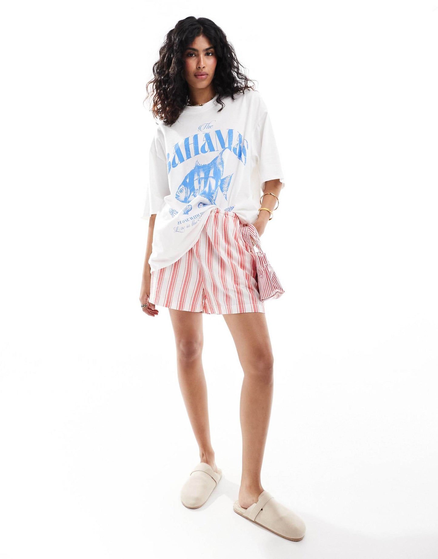 Oversized T-Shirt With Bahamas Graphic