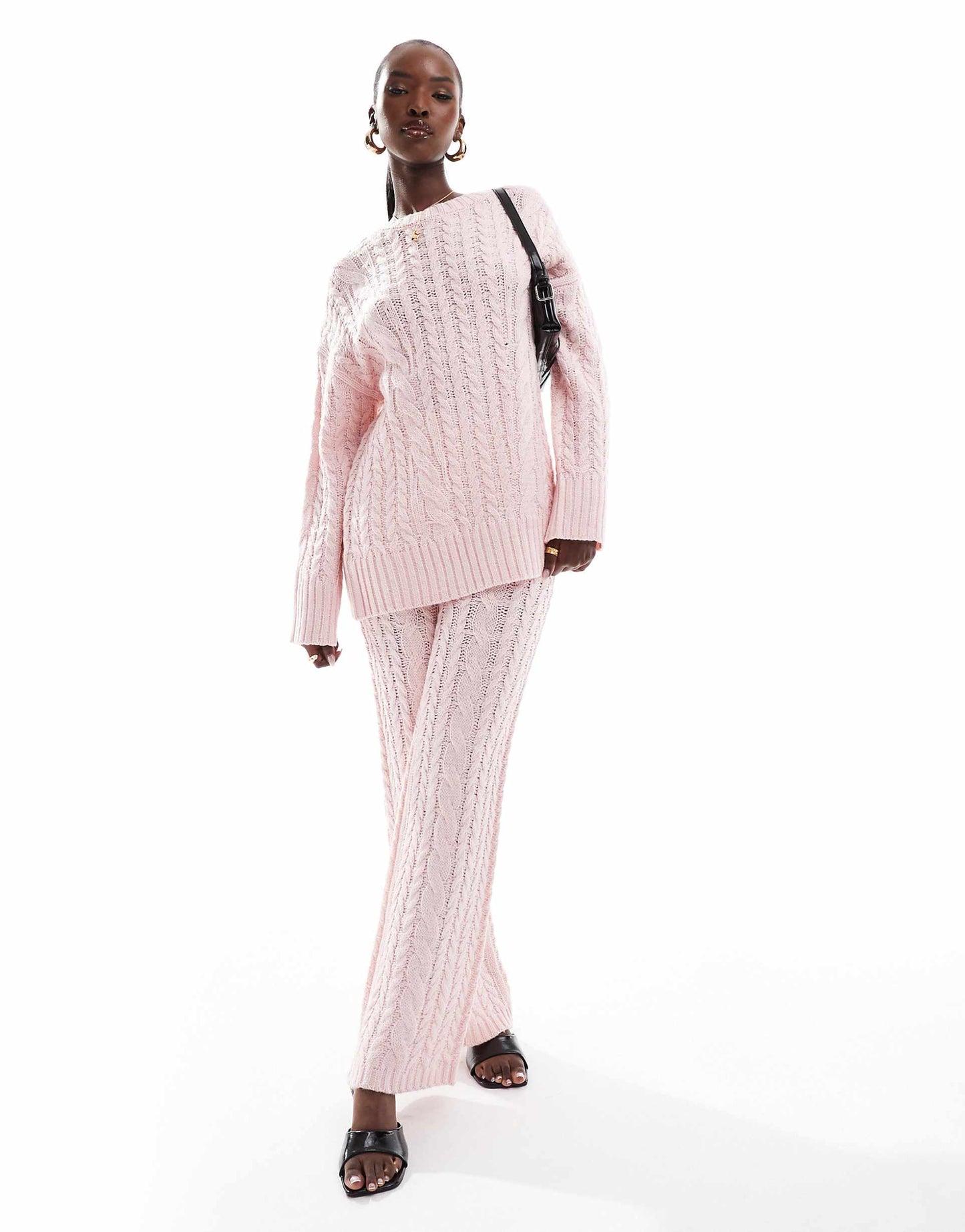 Cable Knit Longline Oversized Jumper Co-Ord