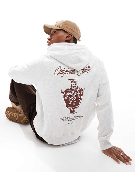 Oversized Hoodie With Vase Back Print