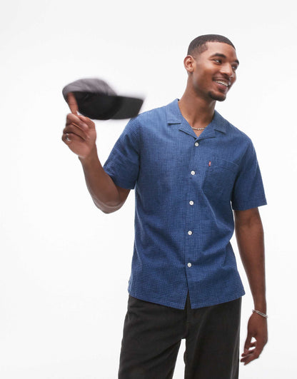 Standard Camp Short Sleeve Revere Collar Cotton Dobby Shirt