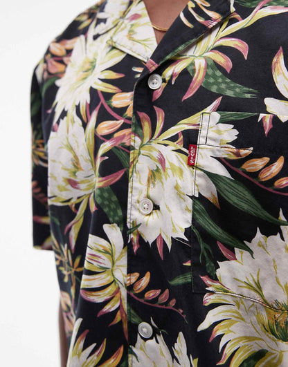 The Sunset Camp Short Sleeve Revere Collar Floral Print Shirt