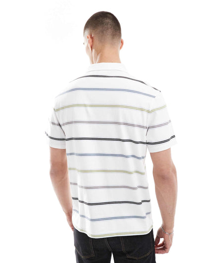 Authentic Logo Multi Stripe Jersey Polo