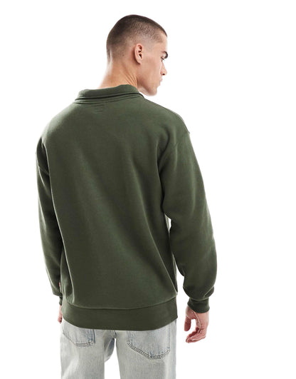 Patch Baby Tab Central Logo Half Zip Sweatshirt Relaxed Fit