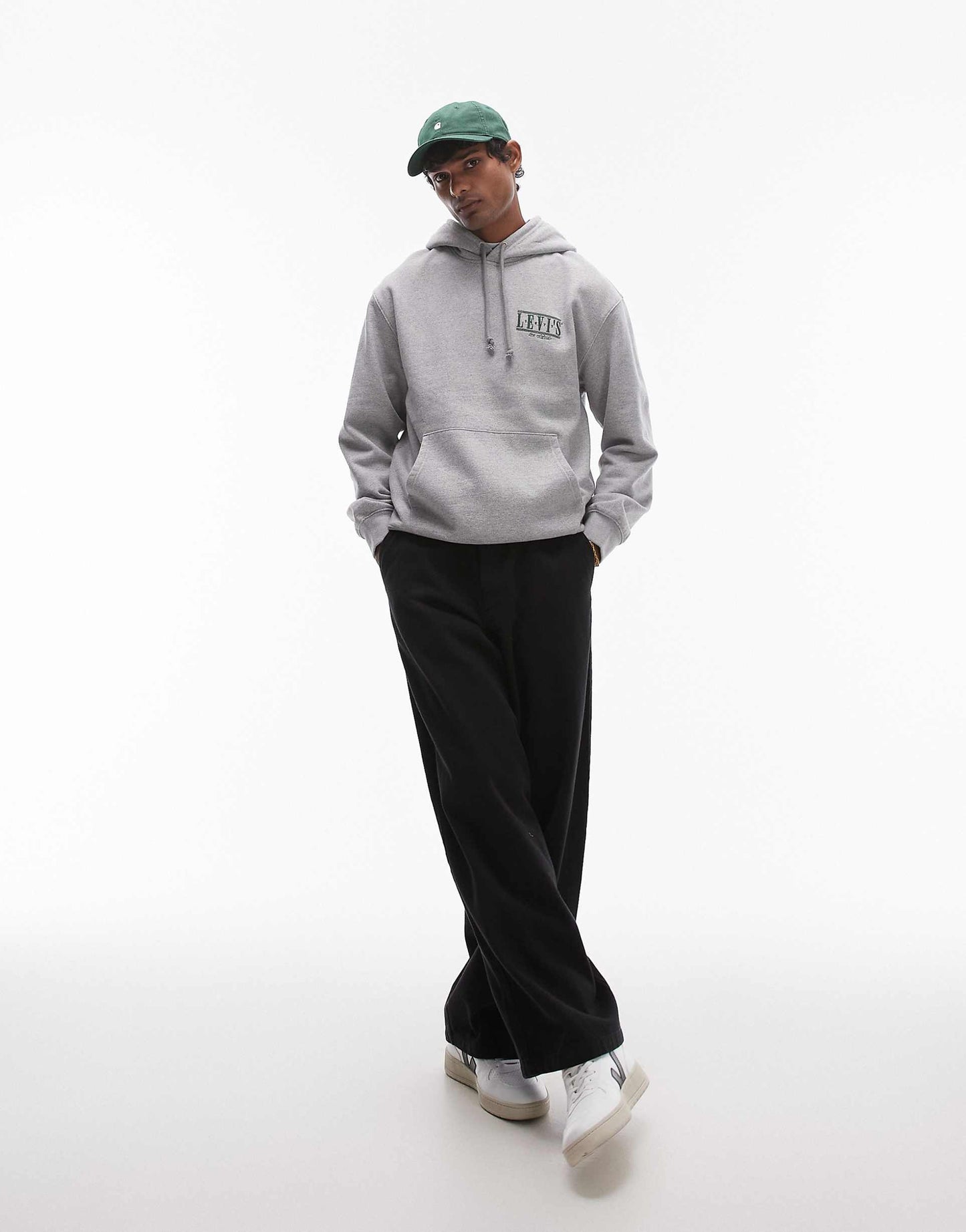 Relaxed Fit Serif Logo Hoodie