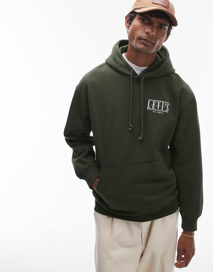 Relaxed Fit Serif Logo Hoodie