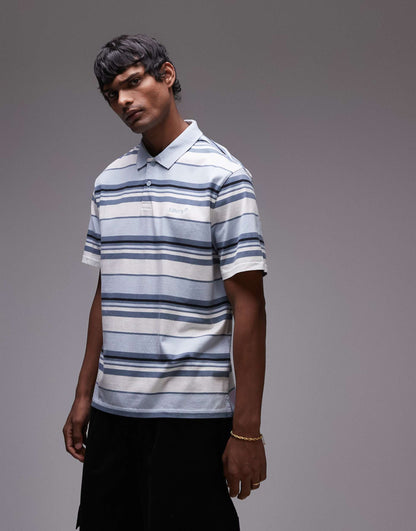 Authentic Logo Multi Stripe Jersey Polo