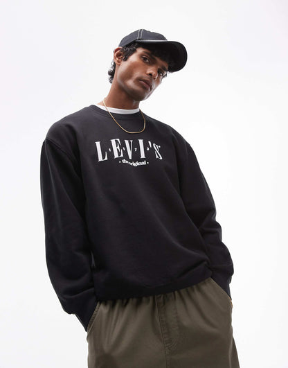 Relaxed Fit Serif Chest Logo Sweatshirt