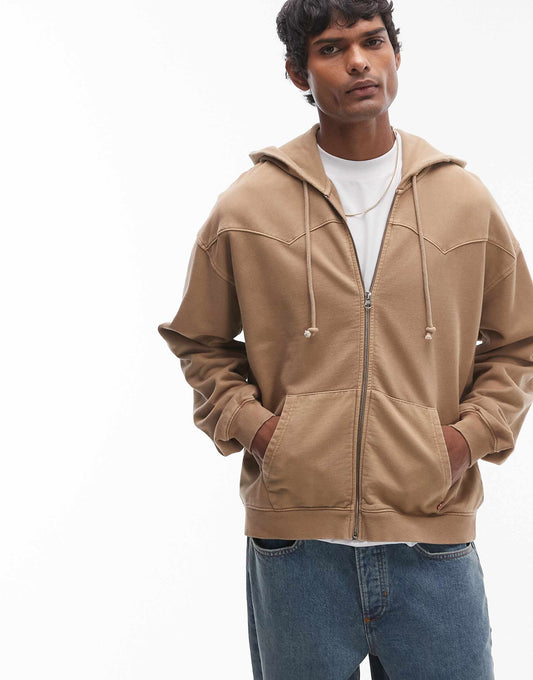 Lowell Western French Terry Full Zip Hoodie