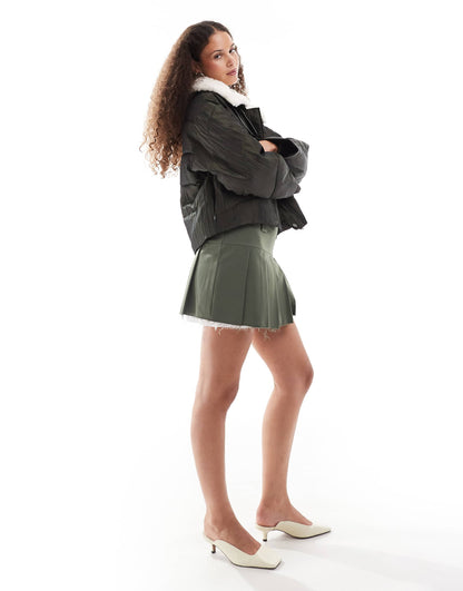 Iridescent High Neck Puffer Jacket