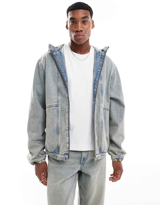 Oversized Hooded Denim Jacket