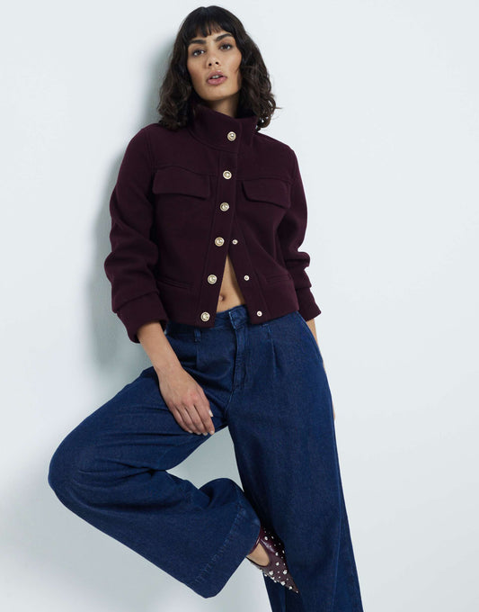 Funnel Neck Short Jacket