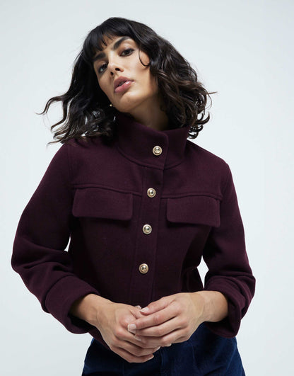 Funnel Neck Short Jacket