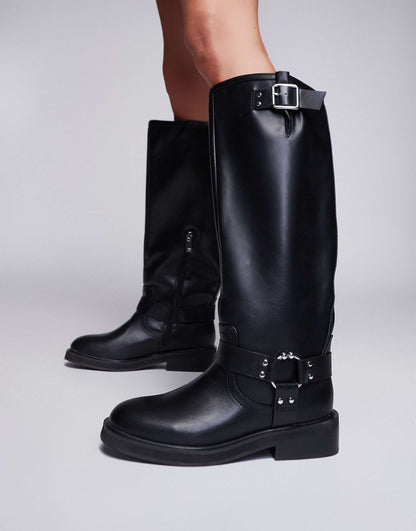 Knee High Biker Boot