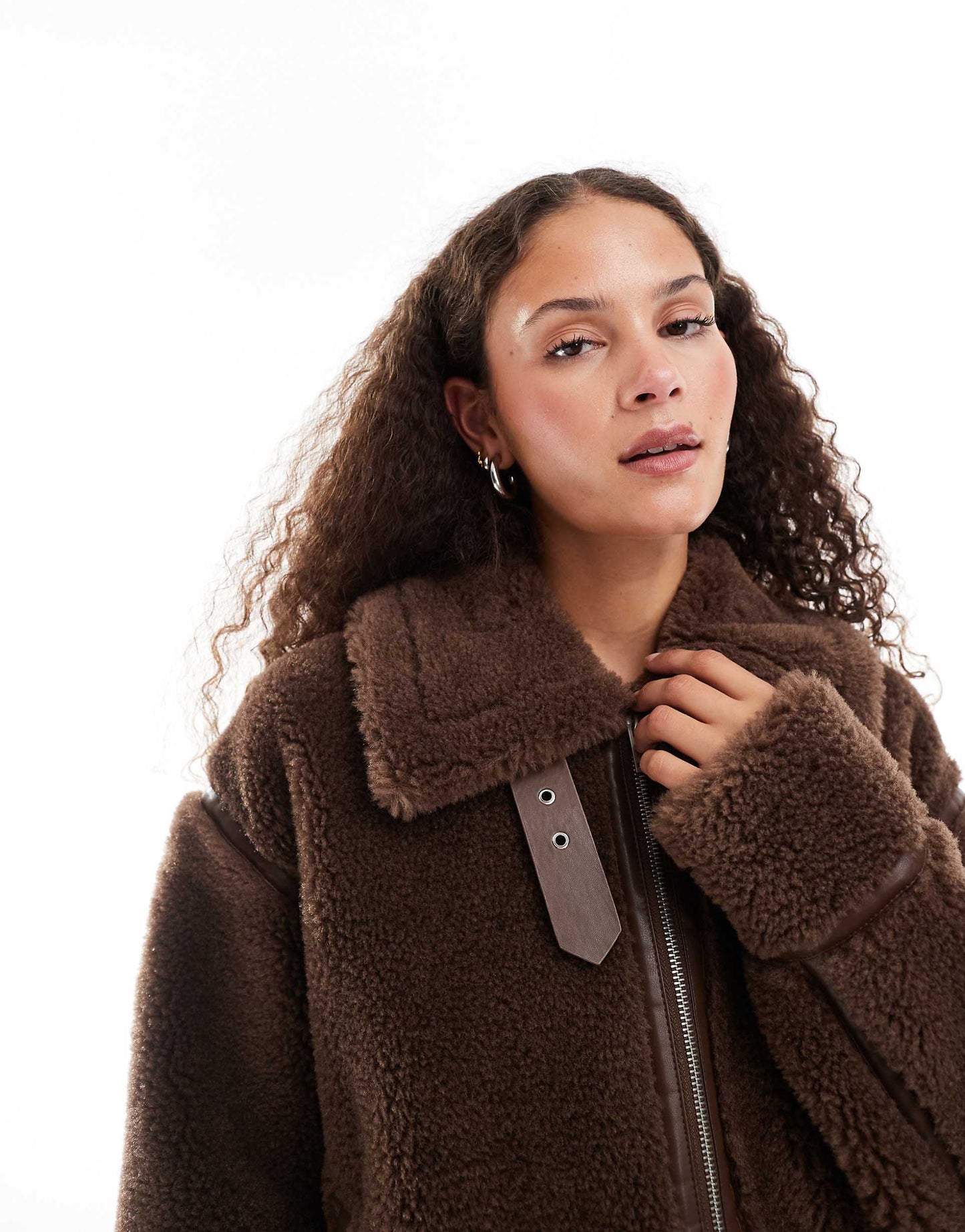Faux Shearling Aviater Jacket