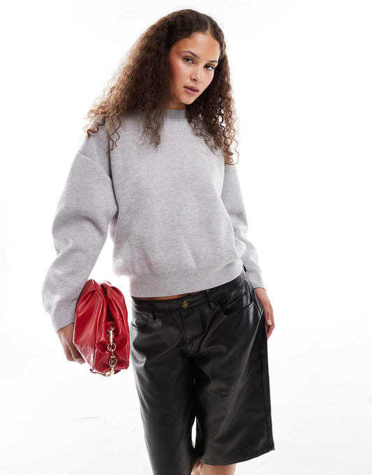 Round Neck Balloon Sleeve Knitted Jumper