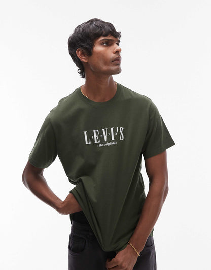 Serif Chest Logo Relaxed Fit T-Shirt