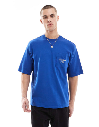 Embroid Script Logo Pocket Half Sleeve T-Shirt