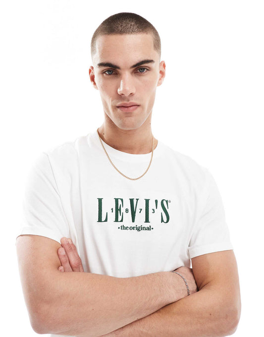 Embroidery Serif Chest Logo Relaxed Fit T-Shirt