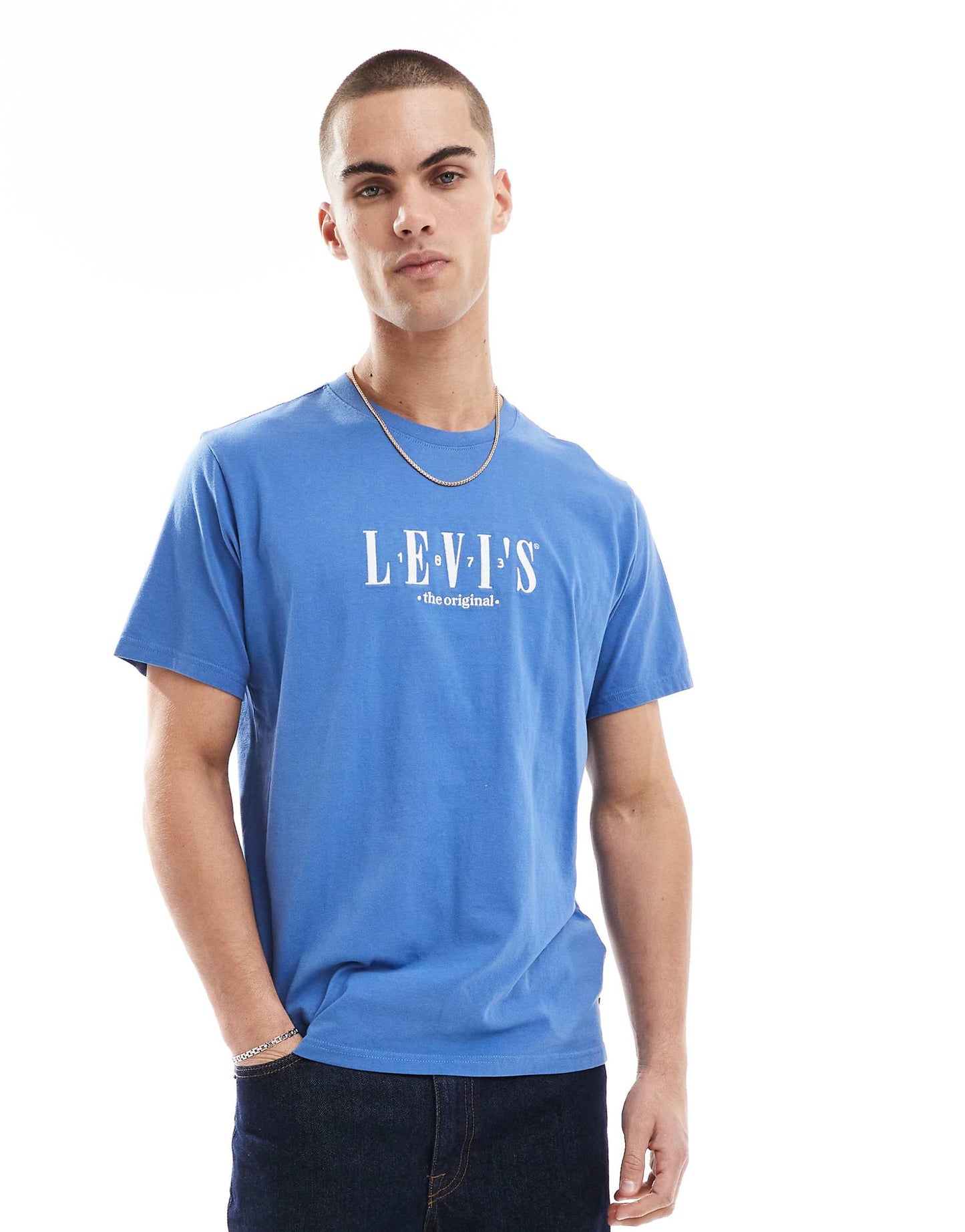 Embriodery Serif Chest Logo Relaxed Fit T-Shirt