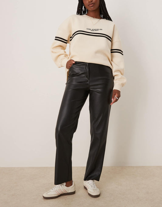 Leather Look Straight Leg Trouser