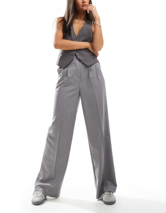 Wide Leg Tailored Trousers