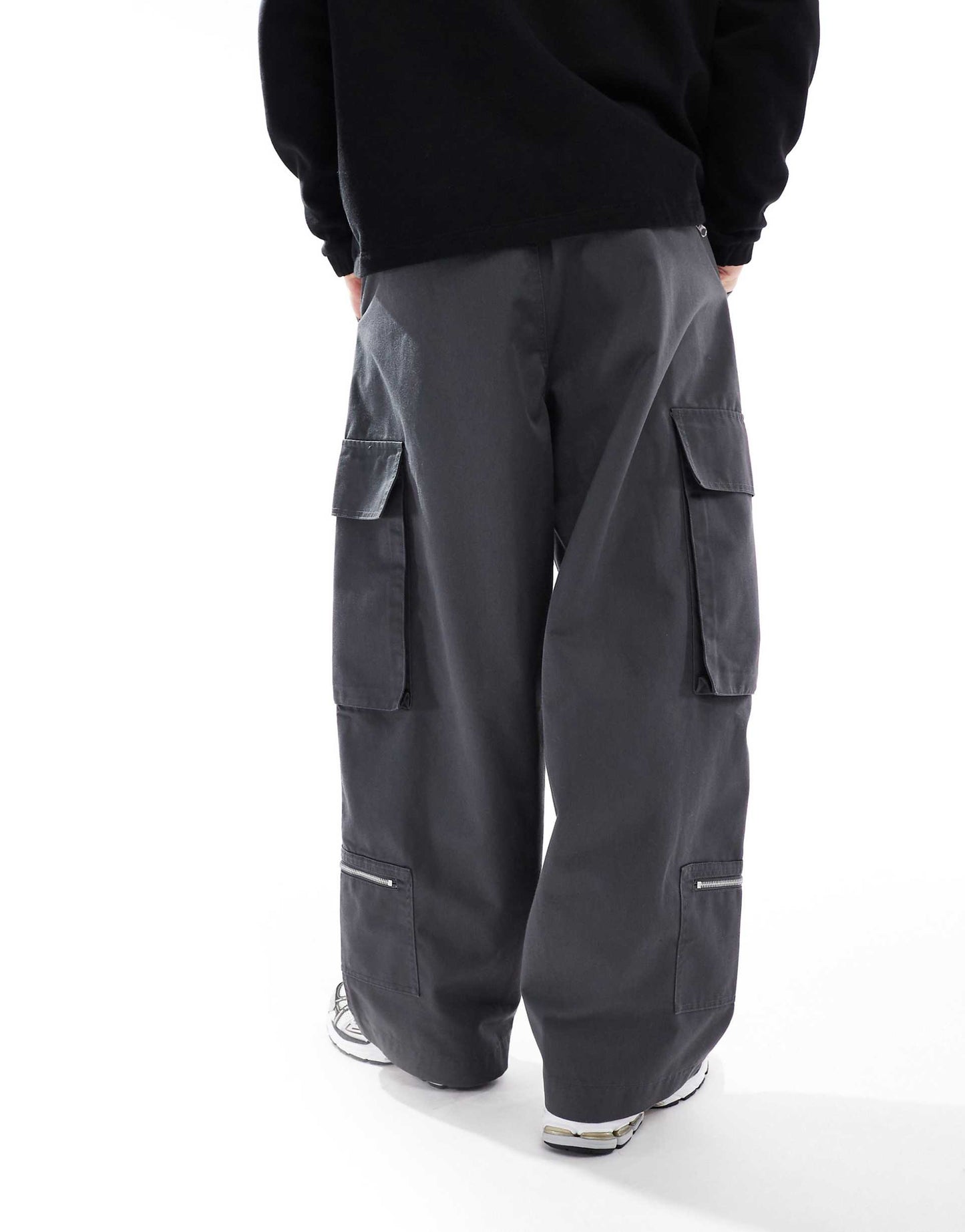 Oversized Baggy Cargo Trousers With Zip Details