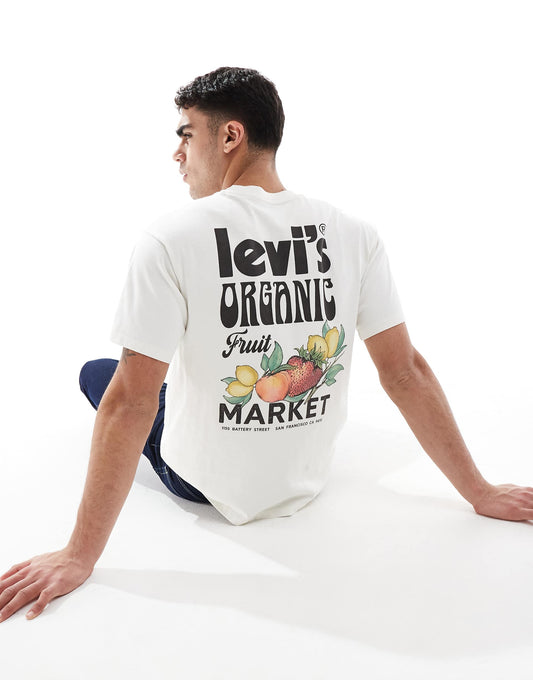 Vintage Relaxed Fit Fruit Logo Back Print Heavyweight T-Shirt