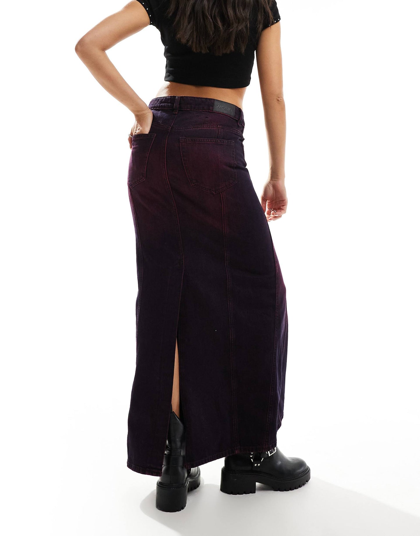Denim Column Maxi Skirt