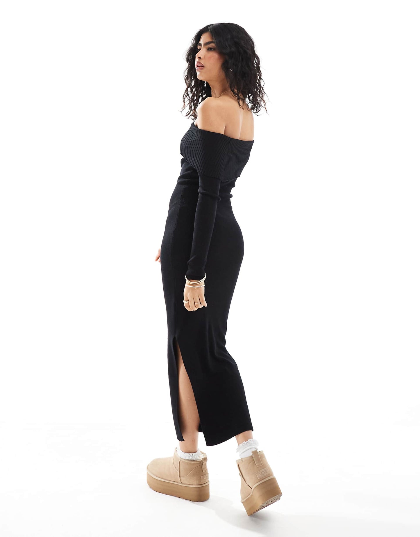 Pimkie Knitted Rib Midaxi Jumper Dress
