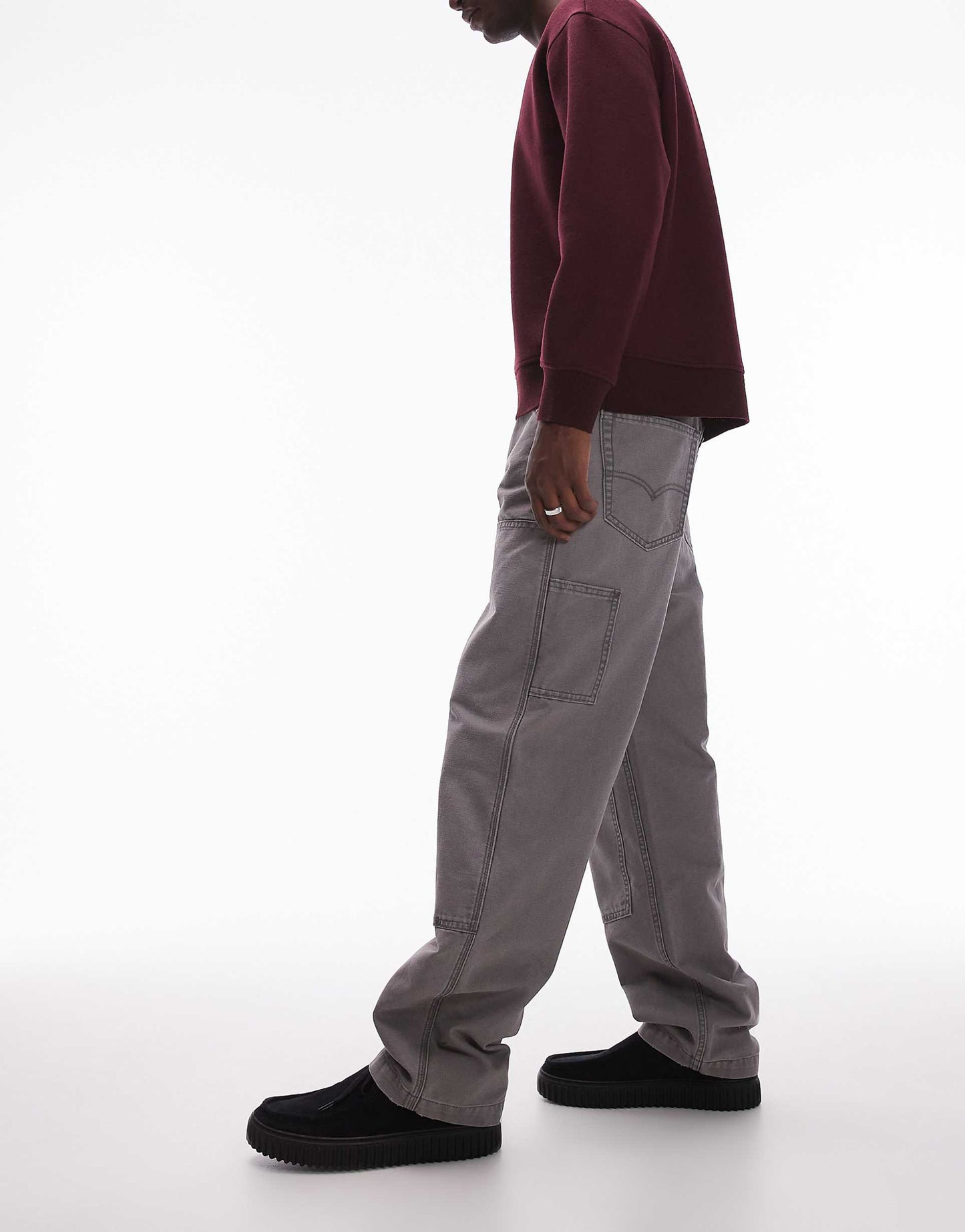 Workwear Capsule 568 Loose Straight Double Knee Canvas Trousers