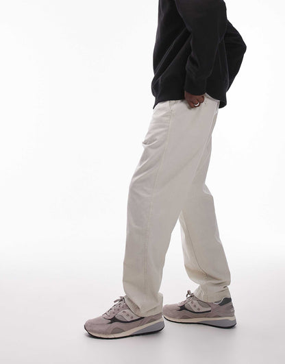 Xx Chino Loose Straight Cotton Linen Trousers