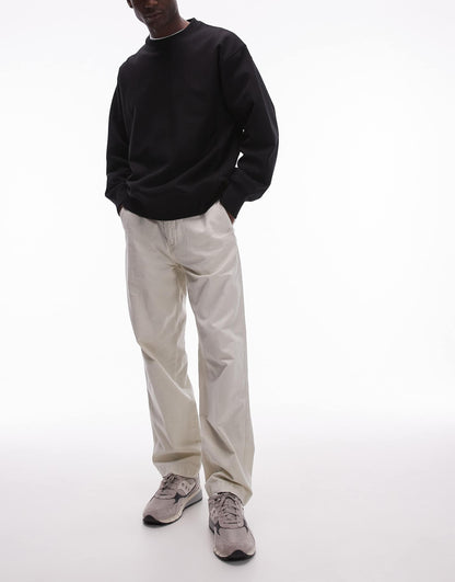 Xx Chino Loose Straight Cotton Linen Trousers