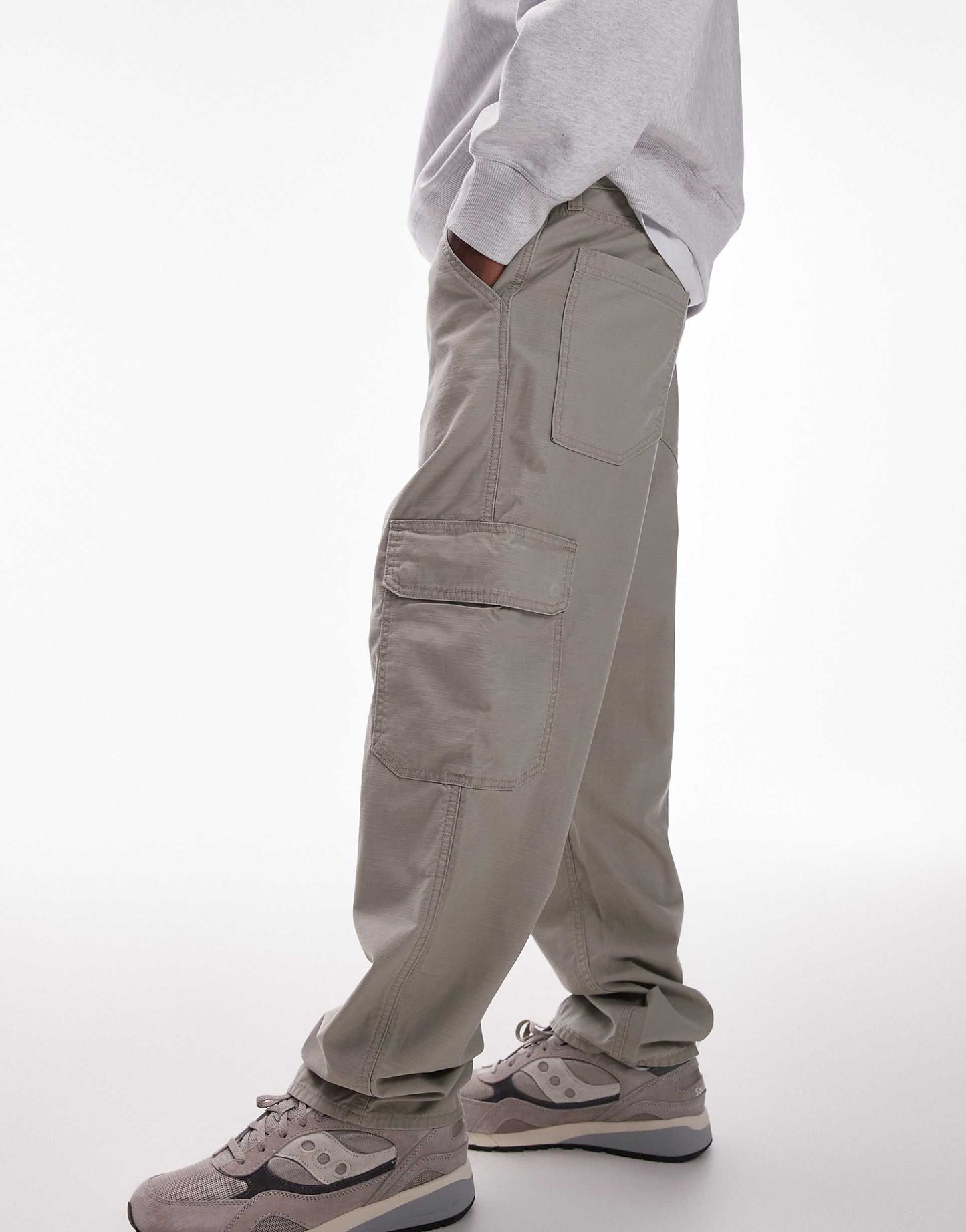 568 Cargo Loose Straight Slub Trousers