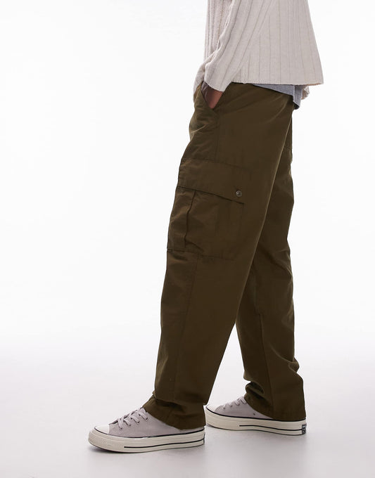 Parachute Cargo Relaxed Fit Cotton Nylon Trousers