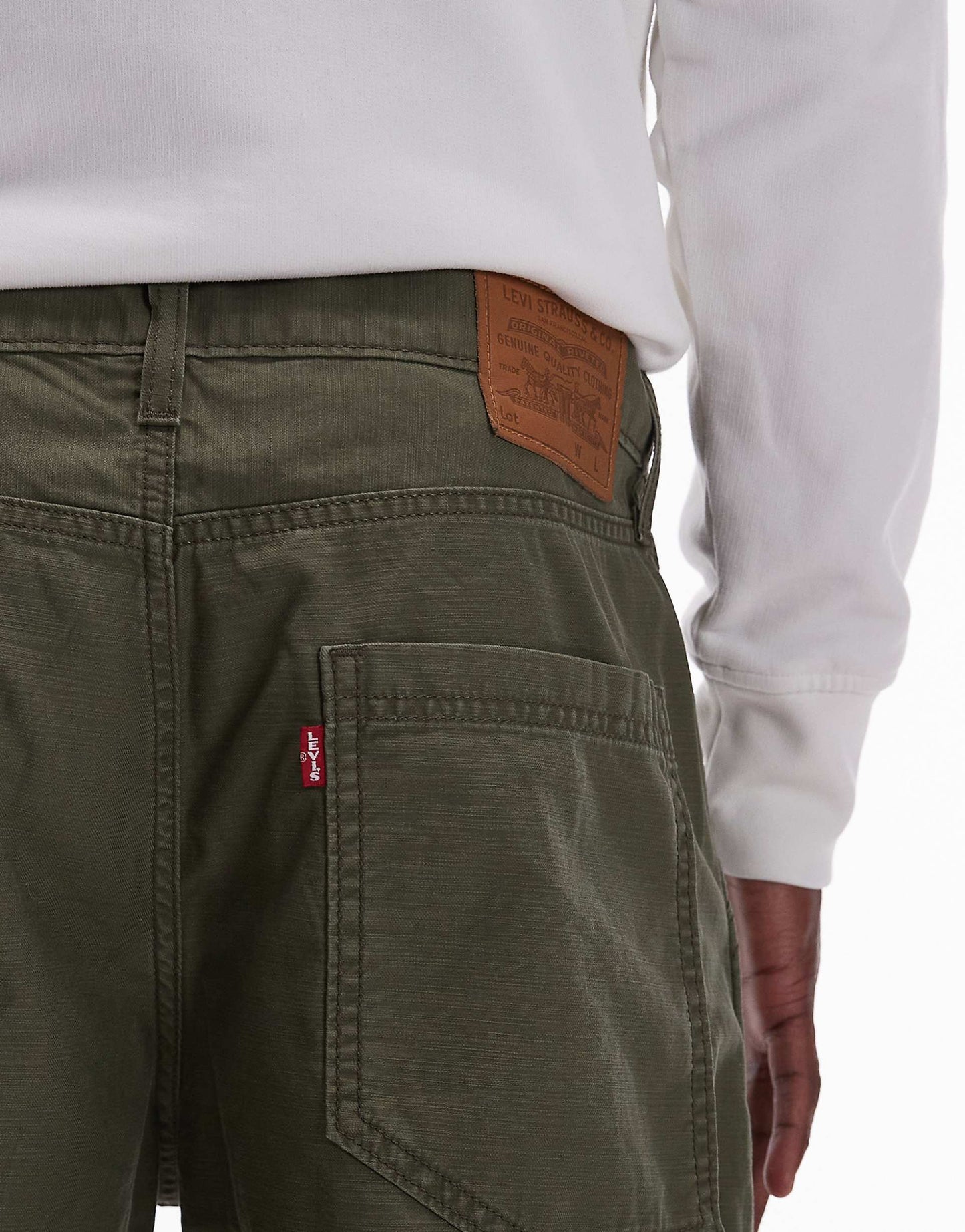 568 Cargo Loose Straight Slub Trousers