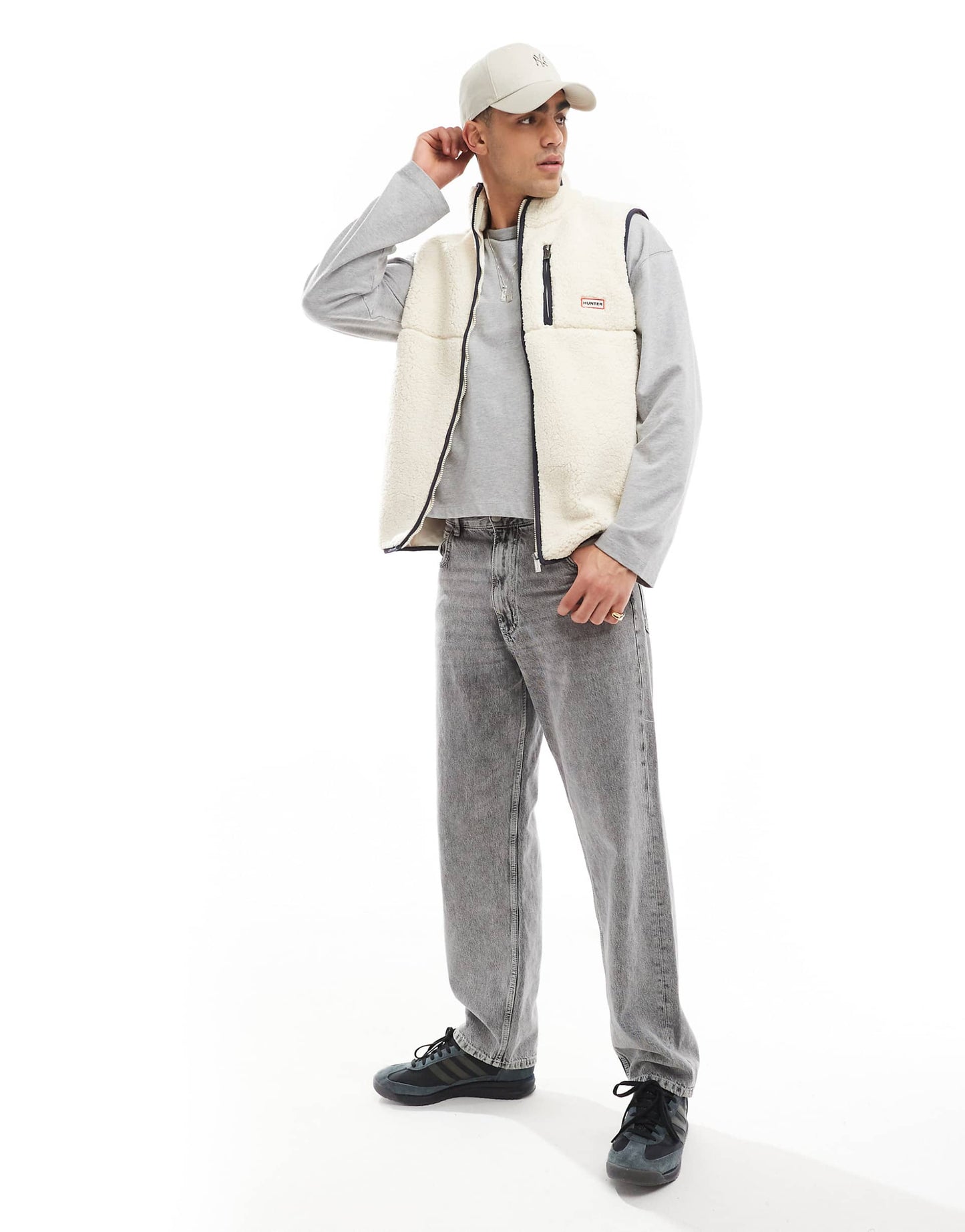 Drill Fleece Gilet With Contrast Lining