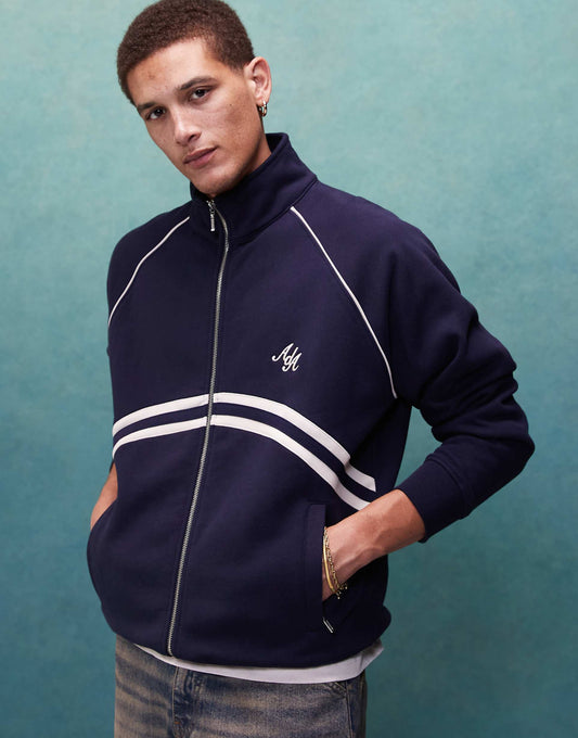 Co-Ord Zip Up Track Jacket With Contrast Piping
