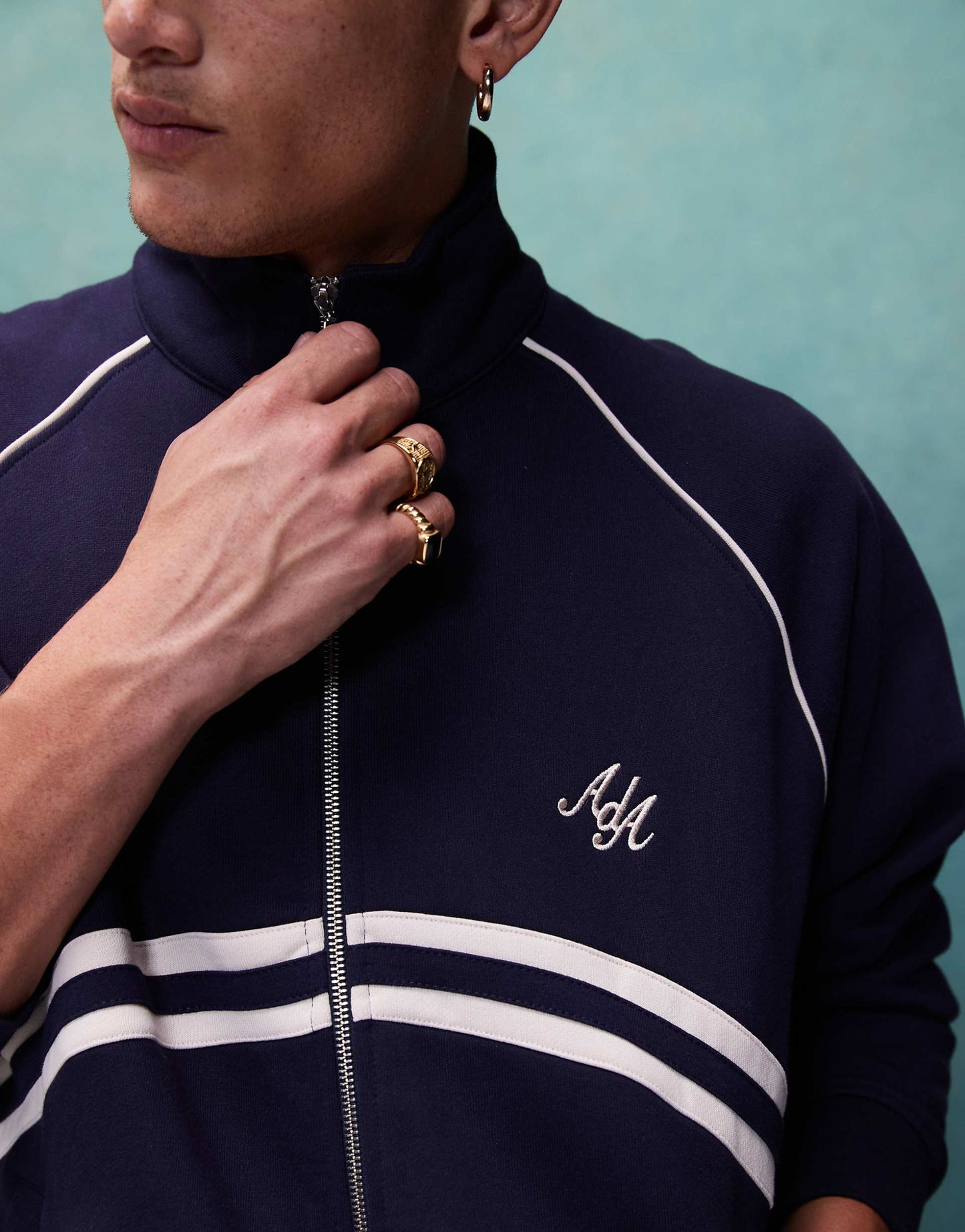 Co-Ord Zip Up Track Jacket With Contrast Piping